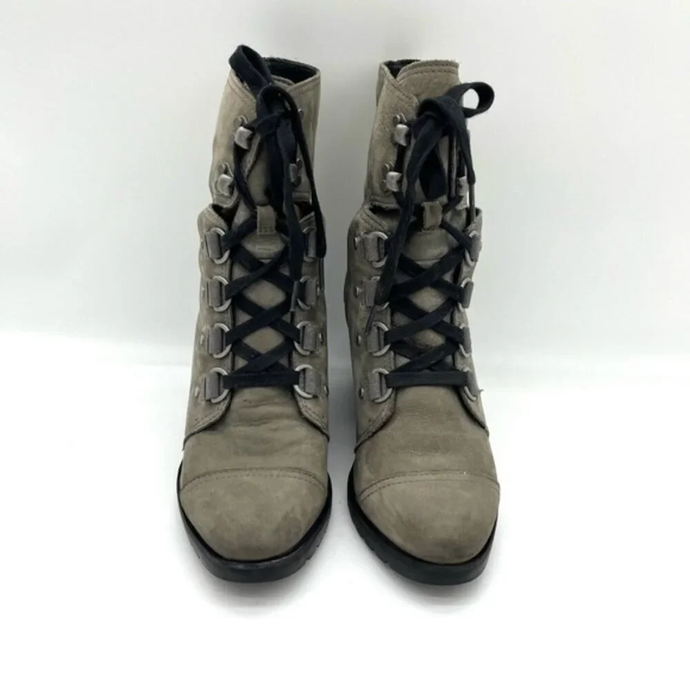 Sorel Women's After Hours Lace Quarry Mid-Calf Leather Boots Women Sz 10 - Picture 2 of 10